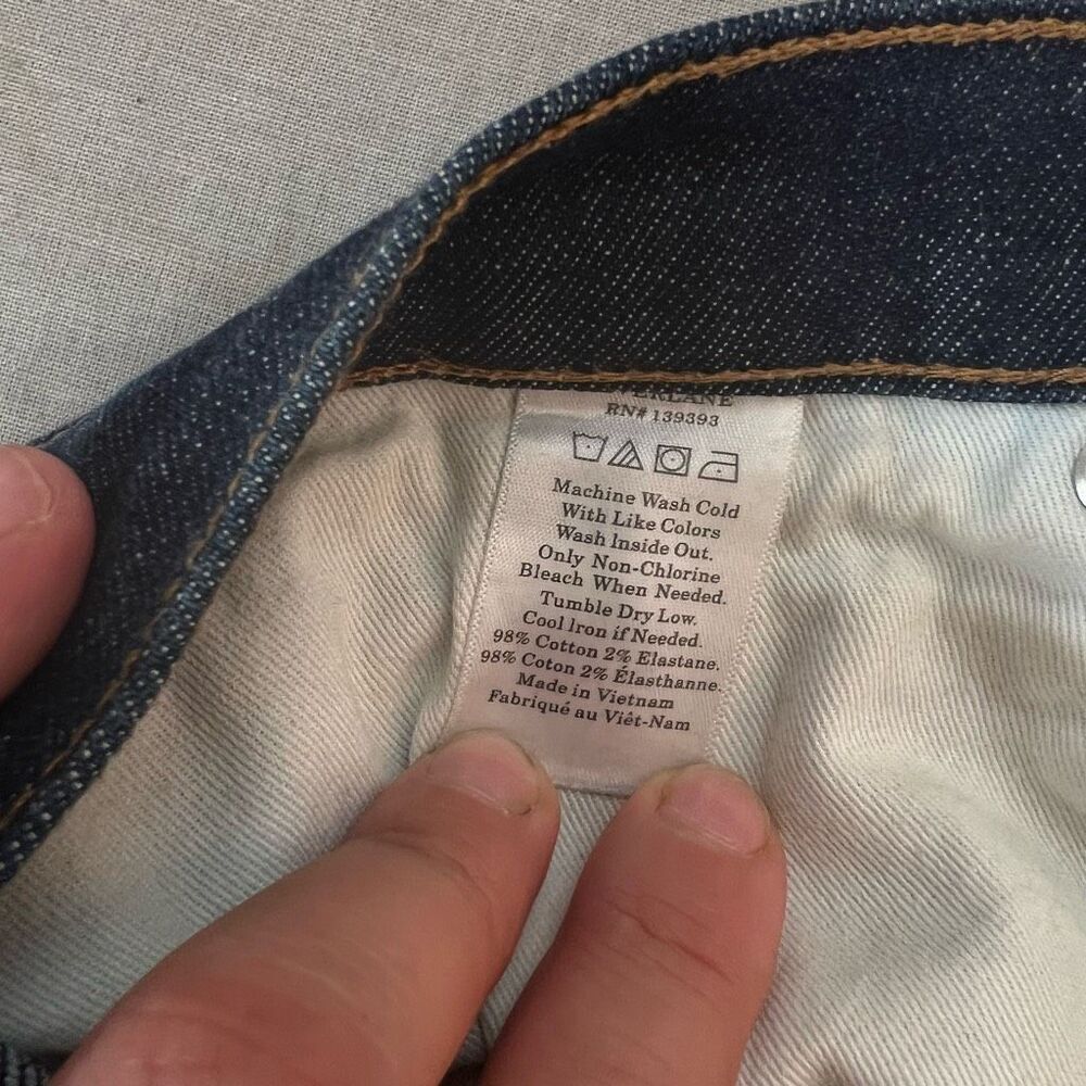Everlane Black Cuffed Hem Dark Wash Slim Fit Jeans Size 28 X 32 - Picture 10 of 11
